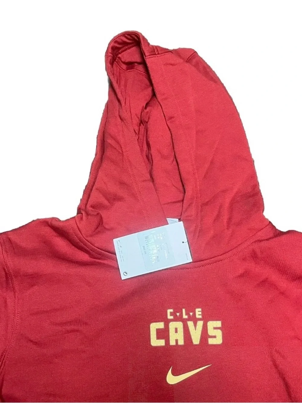 Nike Red CAVS Pullover Hoodie with Yellow Logo